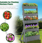 SUNYRISY 4 Tiers Vertical Raised Garden Bed Outdoor Planter Tower, Wooden - Image 7