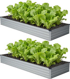 12x4x1 ft Galvanized Raised Garden Bed, Outdoor Planter Box Metal Patio Kit by Zunatu