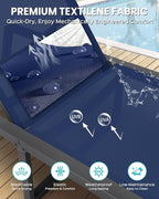 Aluminum Chaise Lounge Outdoor Set of 2, Foldable & Assembly Free Patio Pool - Image 7