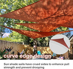 SUNLAX Custom Size 10'x15'x18' Red Sun Shade Sail Right Triangle UV Block - Image 3