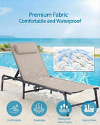 4 Pack Foldable Chaise Lounge Chair - Image 5