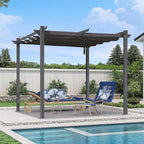 PURPLE LEAF 10' x 10' Aluminum Outdoor Pergola Wind-Resistant Retractable by Unknown