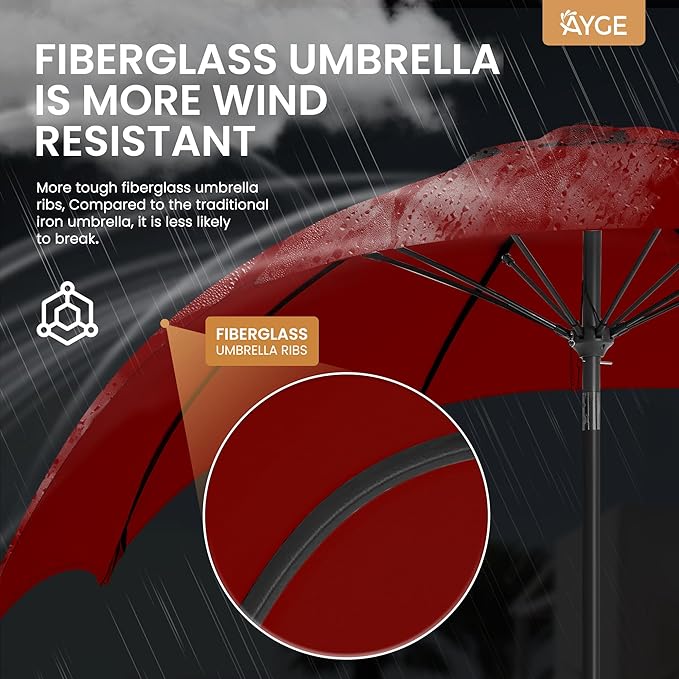 Ayge 9FT Large Outdoor Patio Umbrella Market Table Umbrella-UV Resistant - Image 4
