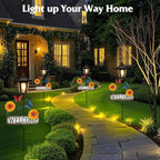 Lewondr Solar Garden Lights Butterfly, 37.4 Inch Solar Lamp Post Light - Image 2