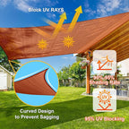 SUNLAX Sun Shade Sail 12' x 17' Terra Red Rectangle Canopy Sail Shade Cover UV - Image 4