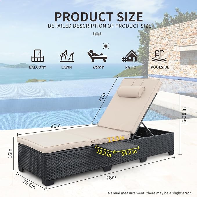 WAROOM Outdoor Chaise Lounge Chairs - Image 2