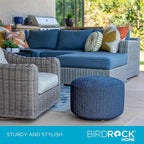 BIRDROCK HOME Outdoor Pouf Ottoman | Hand Woven Waterproof Foot Stool - Image 6