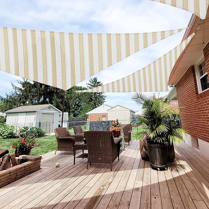 Patio Paradise 7' x 7' x 7' Sun Shade Sail Triangle Canopy Shade Cloth Fabric by Patio