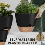 12" 10" 9" Large Self Watering Plant Pots, 3 Pack Flower Pots Planters - Image 5
