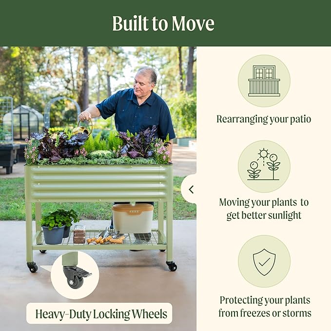 Rolling Elevated Raised Garden Bed-V Series, 1400 Lbs Weight Capacity, Outdoor - Image 4