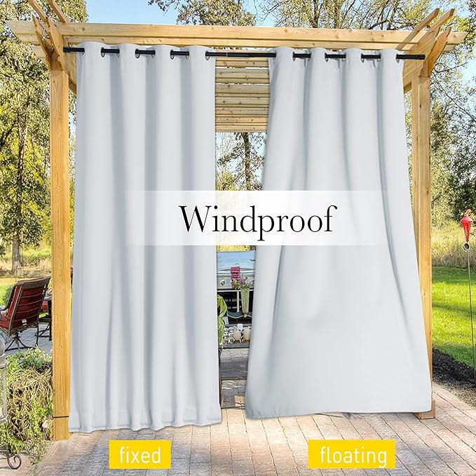 NICETOWN 2 Panels Outdoor Curtains Waterproof - Image 8