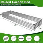 2PCS 12x3x1ft Galvanized Raised Garden Bed Kit, Galvanized Planter Raised - Image 3