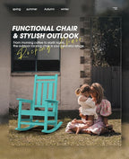 KINGYES Oversized Outdoor Rocking Chair, All-Weather Patio Rocking Chairs - Image 8