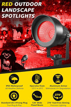 T-SUN Red Spotlight Outdoor, Waterproof LED Landscape Lighting - Image 4