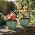 4 Pack 8 inch Plant Pots, Plastic Planter - Image 6