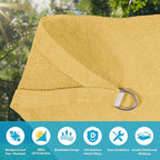 Amagenix Sun Shade Sail 16'X20' Curved Edge Outdoor Shade Canopy Sand - Image 3
