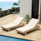 Christopher Knight Home Duska Acacia Wood Chaise Lounge Chair Set of 2 - Image 4