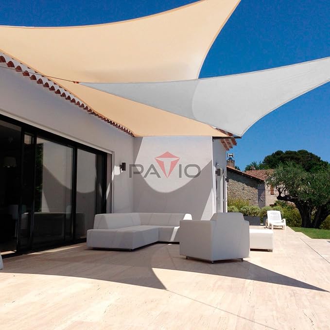 Patio Paradise 10' x 10' x 10' Sun Shade Sail Triangle Canopy Shade Cloth - Image 5