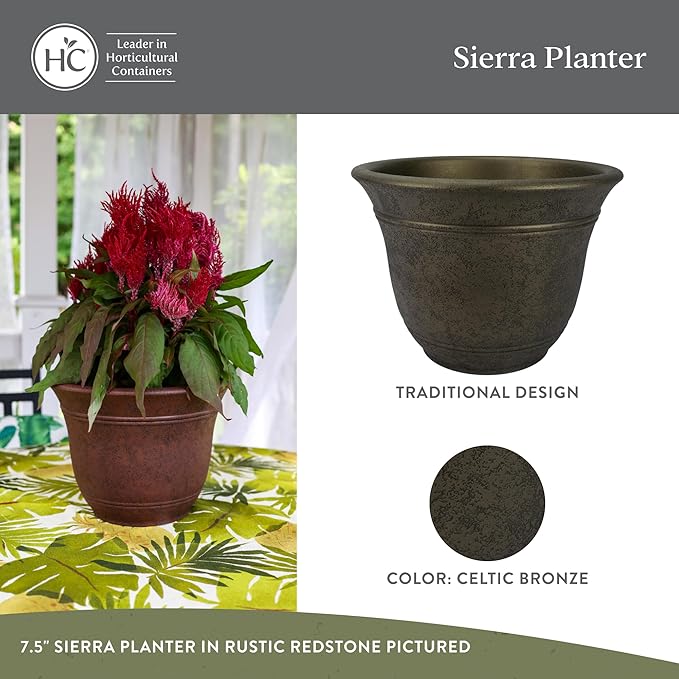 The HC Companies Sierra Round Self-Watering Pot - Image 2