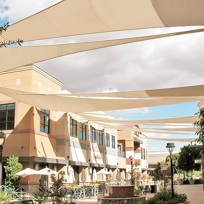 E&K Sunrise 15' x 15' x 15' Sun Shade Sail Triangle Canopy Shade Cover UV Block - Image 8