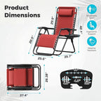 Homall Zero Gravity Chair Patio Folding Lawn Outdoor Lounge Gravity Camp - Image 3