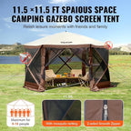 VEVOR Pop Up Gazebo Screen Tent 6 Sided Canopy Sun Shelter - Image 2