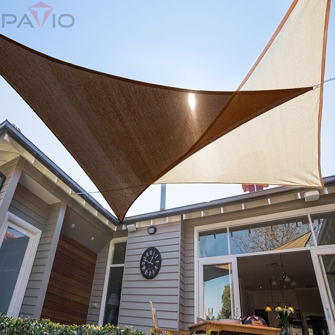 Patio Paradise 13' x 13' x 13' Sun Shade Sail Triangle Canopy Shade Cloth - Image 5