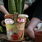 Abstract Face Planters Pots Head, Unique Head Planter - Image 8