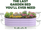 Plant & Plot Galvanized Raised Garden Beds Outdoor // 4×2×1 ft Planter Raised - Image 4