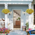 Artificial Faux Hanging Mums Plants Flowers Basket - Image 7