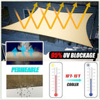 Amgo Custom Size 14' x 23' x 26.9' Beige Right Triangle Sun Shade Sail UPF50+ - Image 5