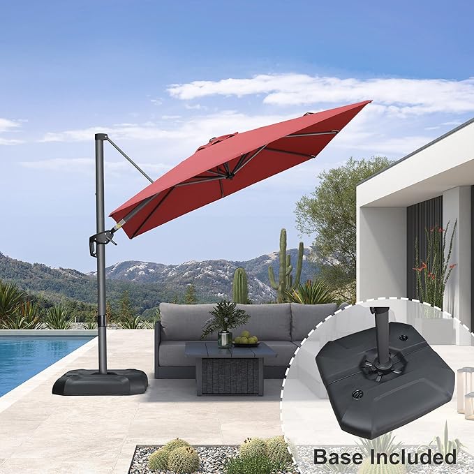 PURPLE LEAF 8 Feet Square Cantilever Umbrella Patio Umbrella - Image 2
