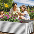 2 Pack Tall 8x4FT Corrugated Galvanized Steel Raised Garden Bed Outdoor - Image 2