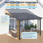 AECOJOY 10' x 10' Adjustable Height Outdoor Gazebo Pergola - Image 2