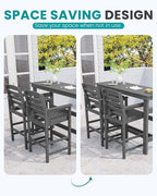 SERWALL Outdoor Bar Table and Chairs Set, Adirondack Bar Chairs Set of 2 and - Image 7