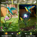 HONGLAND 46 Inch Solar Hummingbird Lights, Solar Garden Decor - Image 4