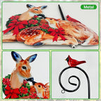 Deer Metal Garden Stake with Solar Lantern, Christmas Decorations Outdoor - Image 7