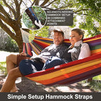 Brazilian Double Hammock with Tree Straps, Extra Large 94x63IN, 2 Persons - Image 2