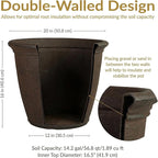 Sunnydaze 20-Inch Anjelica Large Plastic Pot - Image 6