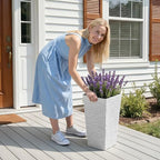 VEVOR Set of 2 Tall Planters for Outdoor Plants 23 inch, Modern Planters for - Image 8