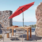 OLIXIS 9ft Patio Umbrella with Tilt and Crank Button & 8 Sturdy Ribs Waterproof - Image 7