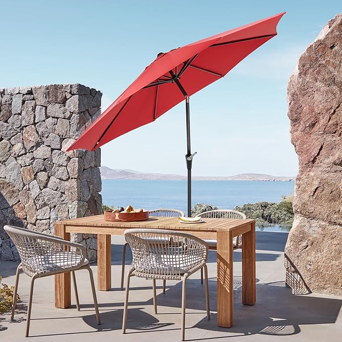 OLIXIS 9ft Patio Umbrella with Tilt and Crank Button & 8 Sturdy Ribs Waterproof - Image 7