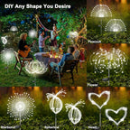 Solar Garden Lights Outdoor, 2 Pack 120 LED Twinkling Firework Lights Decorative - Image 4
