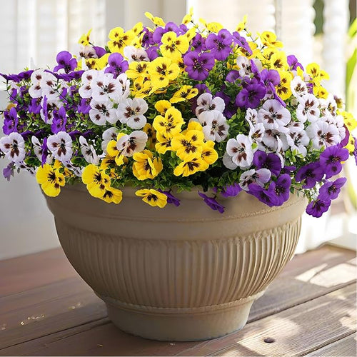 18 Pcs Artificial Fake Pansy Flowers by RowfadFlora