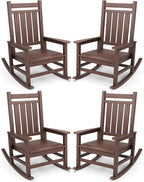 SERWALL Oversized Outdoor Rocking Chair Set of 4, HDPE Rocker by SERWALL