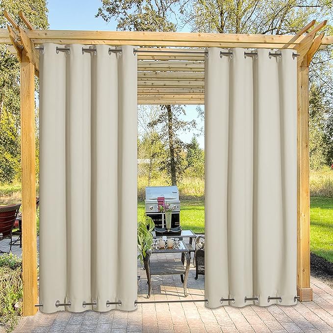 NICETOWN Outdoor Curtain for Patio Waterproof & Windproof, Thermal Insulated by NICETOWN