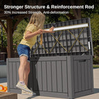 EAST OAK Outdoor Storage Box, 90 Gallon Deck Box, Waterproof Resin Storage Bin - Image 4