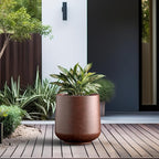 Kante 15.3" Dia Round Concrete Planter, Outdoor Indoor Large Plant Pots - Image 6