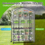 Abimars 5-Tier Greenhouse with Caster Wheel, Each Shelf Height Adjustable Metal - Image 6
