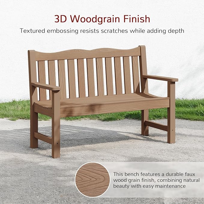 Stoog Outdoor Benches Set of 2, 2-Person Poly Lumber Garden Bench - Image 6